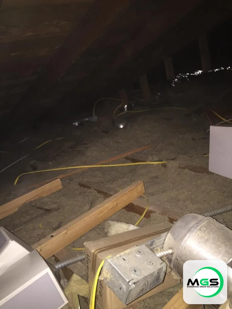 Attic insulation project detail in a South Florida home