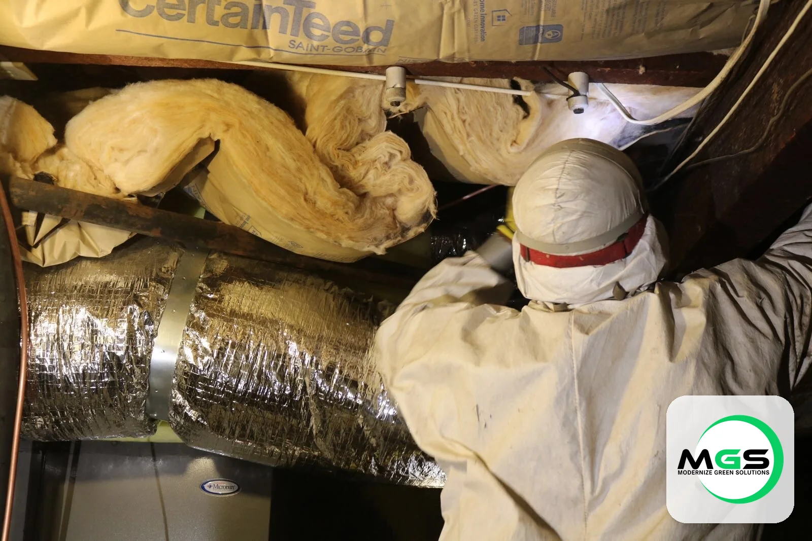 Attic insulation and duct installation by Modernize Green Solutions